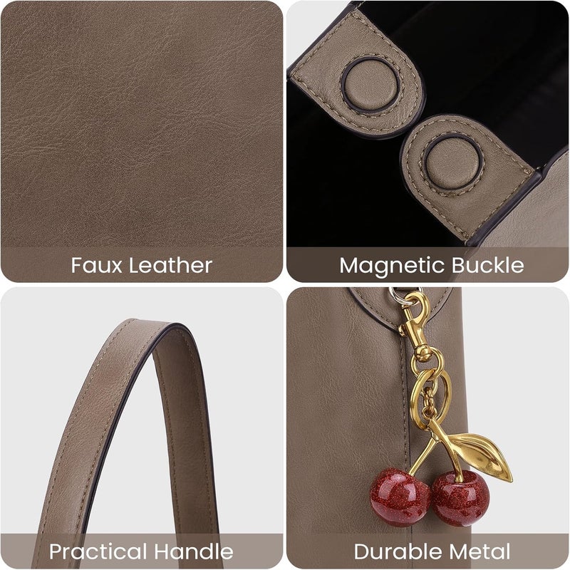 HICARRY Faux Suede Hobo Bags Vegan Leather Shoulder Bag Tote for Women Medium Slouchy Designer Handbags Purses Fall Fashion - Image 4